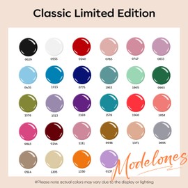 modelones 32 PCS Gel Nail Polish Set, 28 Colors Gel Polish with No Wipe Base Coat, Glitter & Glossy & Matte Top Coat Black Brown Red Purple Soak Off LED Nail Art Kit Salon at Home