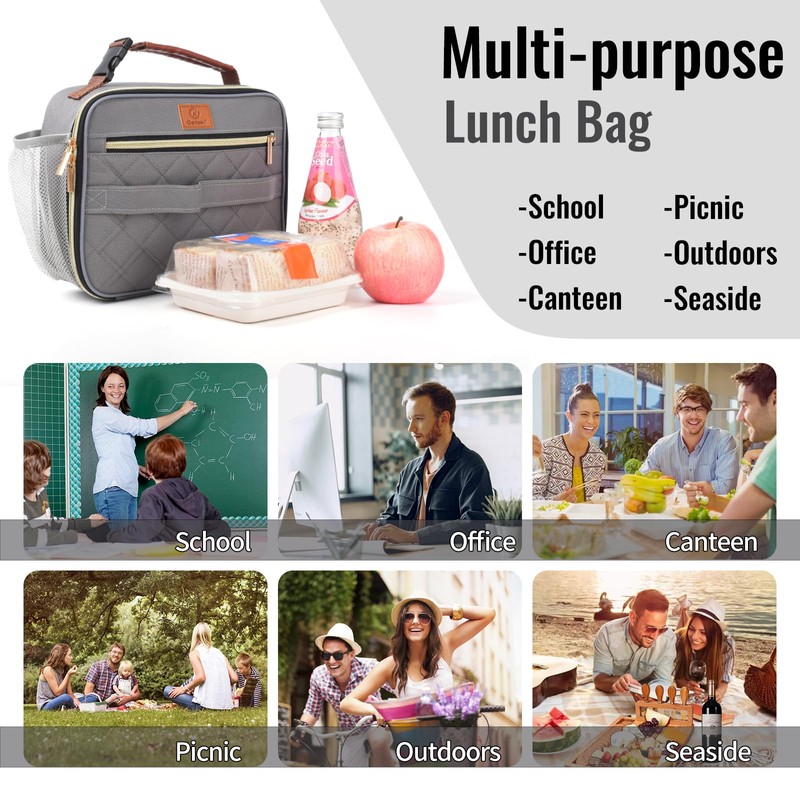 Genteen Lunch Box for Men Women Adults Kids - Insulated