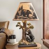 BLACK FOREST DECOR Woodland Bear Scene Lamp – Rustic Table
