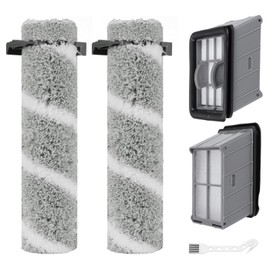 RONGJU 3930F Brush and Filter Replacement for Bissell CrossWave OmniForce Edge Cordless Multi-Surface Hard Floor Cleaner Wet Dry Vacuum 3930F / 3933 / v2 / 3999z, 7 Pack