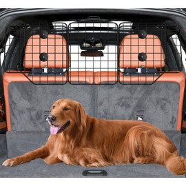 CASIMR Dog Car Barrier for SUVs, Vehicles, Trucks, Cars, Adjustable Pet Divider Cargo Area Universal-Fit, Folding Design for Easy Storage, Heavy-Duty Wire Mesh Barriers Safety Travel Accessories