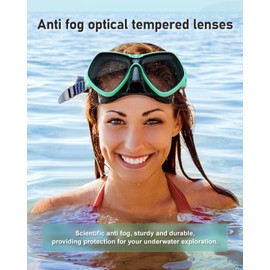 Fawater Swim Goggles with Nose Cover, Snorkel Diving Mask, Anti-Fog Tempered Glass Lenses, Silicone Material Sealing Skirt, 180° Panoramic Clear View, Suitable for Adults and Teenagers, 9 Colours