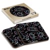 2 x Square Coasters - Black Gamer Controllers Gaming Computer