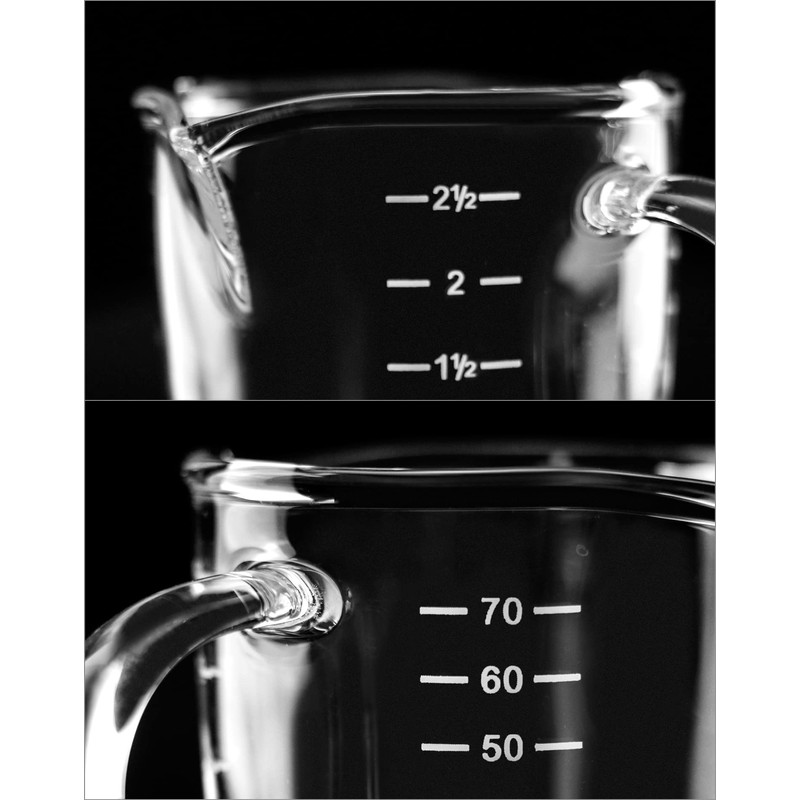 QWORK Espresso Shot Glass with Handle, 2 Pack 3-Ounce Double