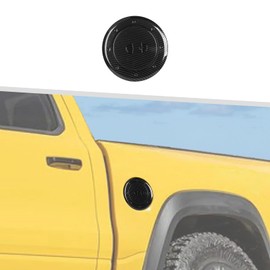 Jimen Fit for Dodge Ram 1500 TRX 2021-2024, 1PC Fuel Tank Cover Gas Cap Trim (Carbon Fiber)