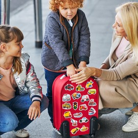 60 Pcs Car Stickers for Water Bottle Glow in The Dark, Kids Aircraft Construction Trucks Waterproof Decals for Boys Girls Adults Teens, Vinyl Laptop Guitar Skateboard Scrapbook Decor