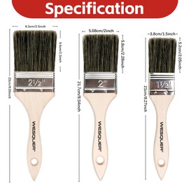 Wesquer Paint Brush Set 6 Pack, 1.5" 2" 2.5" Flat Paint Brushes, Professional Limewash Paint Brush & Stain Brush for Walls, Wood, Furniture, Fence, Interior & Exterior