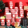 Yaomiao 120 Pcs Christmas Paper Coffee Cups with Lids Disposable