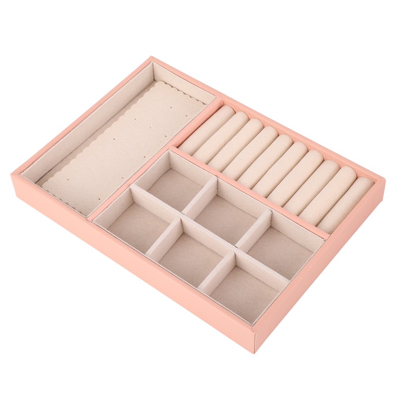 Jewelry Box Organizer 2 Layer Jewelry Storage Case PU Leather