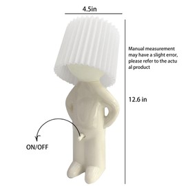 NMIGNH A Little Shy Man Lamp, Creative Small Night Light LED Plug-in Table Lamp, Home Decoration Novelty Gift for Bedroom, Christmas and Valentines Day Gifts(White)