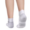 YUEDGE Women's Running Socks Breathable Cotton Cushioned Ankle Socks White