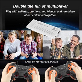 MMQ M16 Wireless Retro Game Console with 30000+ Games, Built-in 64GB, 9 Emulators, HDMI Output for TV/Computer/TV Set-top Box/PC, Dual Controllers