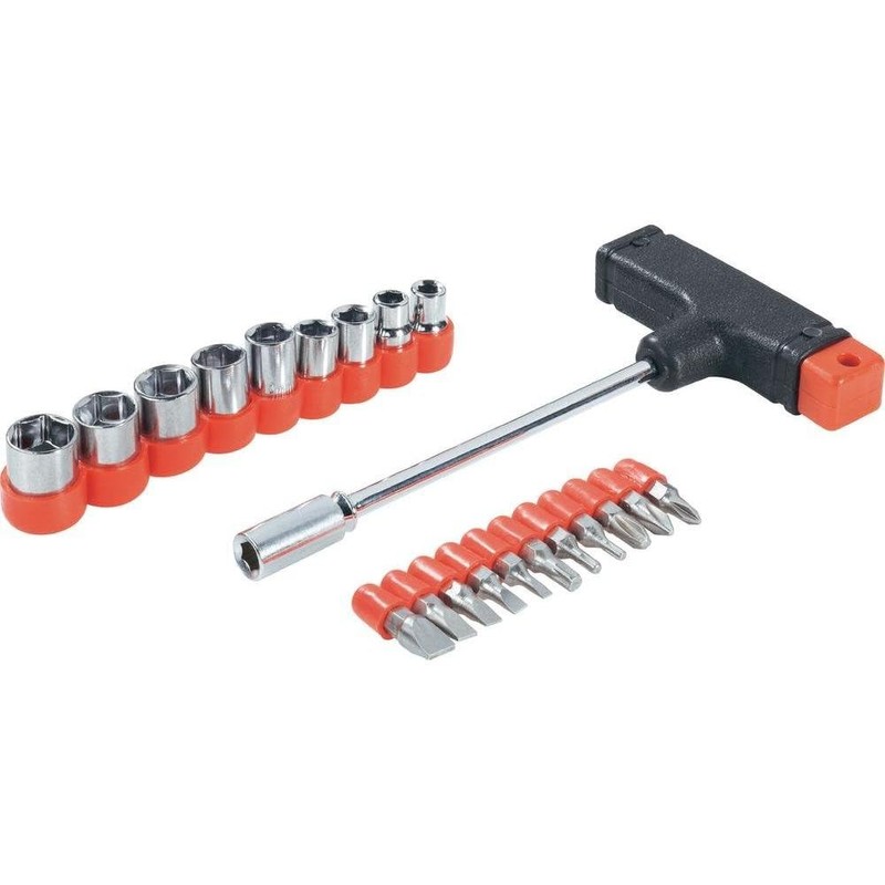 Brüder Mannesmann T-Handle with Bits and 1/4-Inch, socket inserts –