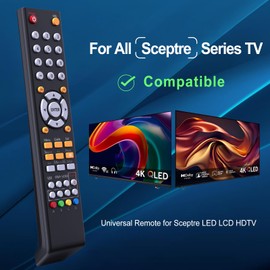 Universal Remote Control Replacment for All Sceptre TV LED LCD HDTV (8142026670003C)