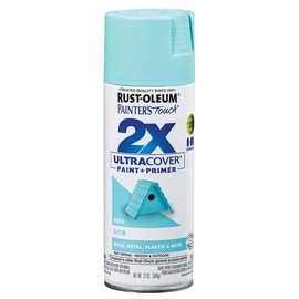 Rust-Oleum 249085-6PK Painter's Touch 2X Ultra Cover Spray Paint, 12 oz, Satin Aqua, 6 Pack