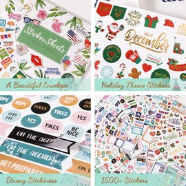Planner Stickers - Monthly Planner Stickers and Accessories 25 Pages 1500+ Stunning Functional and Colorful Stickers, Calendar Stickers Includes Festival Theme Journal Stickers
