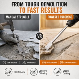 SDS Plus Chisel Set 250mm Hammer Drill Bits for Concrete, Brick & Rock