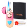 Torch Lighter, Dual Flame Butane Lighter Refillable, Windproof Adjustable Jet