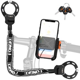 Scooter Lock Anti Theft, Bike Locks Heavy Duty with Phone Holder, 36.22in Bike Chain Lock, Electric Scooter Accessories, Security Bicycle Locks for E-Scooters, E-Bikes, Motorcycles