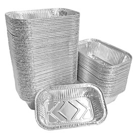 PACTOGO 8 oz. Aluminum Foil EXTRA-MINI Loaf Pans Small Disposable Miniature Bread Container – ½ Pound Baking Tin Liners, Perfect to Bake Cakes, Bread Loaves, and Meat - 5.4 x 3.25 x 1.3 (Pack of 10)
