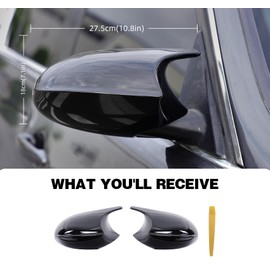 BDBO Mirror Cover Caps for E90 - Durable Quality Glossy Black, Compatible with 3 series E90 E91 E92 E93 (2008-2011) - Upgrade Your Ride Now