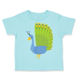 Toddler T-Shirt Zoo Peacock Spread Tail Zoo Funny Cotton Colorful Peacock Boy & Girl Clothes Zoo Baby Funny Tee Chill Design Only 5 6T