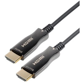 MAXTRACK Active HDMI® Fibre Optic Cable with Ethernet C508-20ML - HDMI 2.0, 4K UHD, 4K @ 60Hz, 3D, HDR, HDCP 2.2, YUV 4:4:4, with Optical Converter, Up to 100 m Range