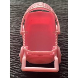 Unbranded Dollhouse BABY CARRIAGE Plastic Stroller Nursery Doll Basket Buggy Toy Pink