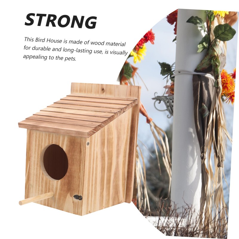 BUGUUYO Wooden Bird House Nesting Box for Birds Outdoor Feeding