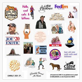 Leyland Designs Tiger King Sticker Pack Sticker Outdoor Rated Vinyl Sticker Decal for Windows, Bumpers, Laptops or Crafts 5"