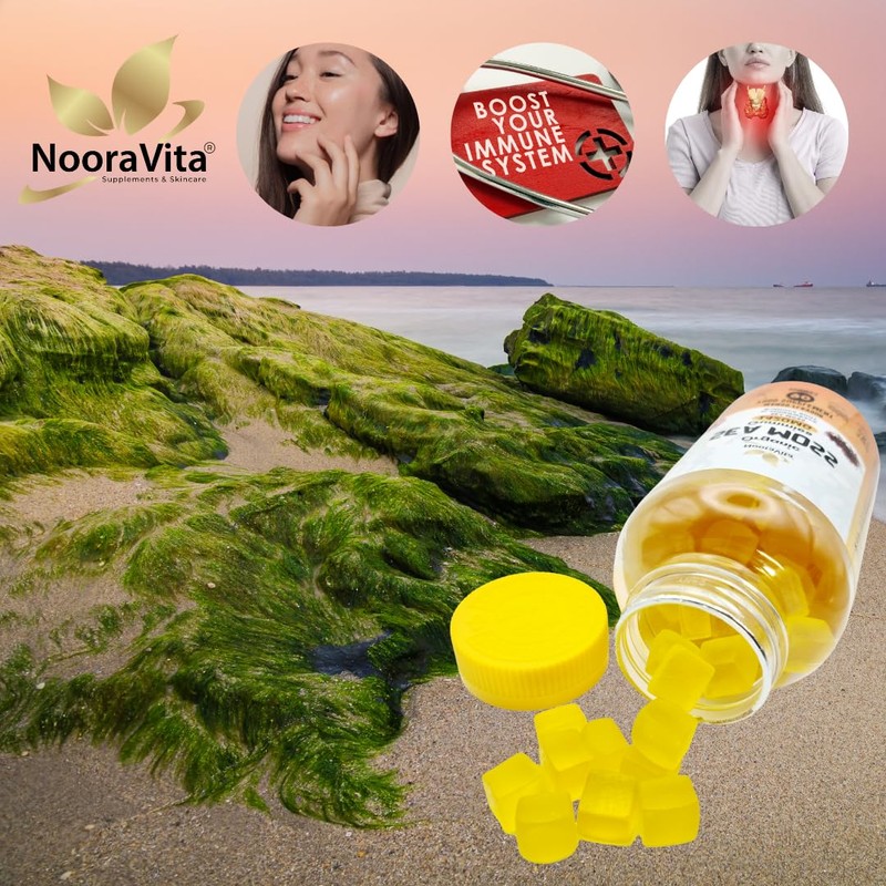 NooraVita Organic Sea Moss Gummies, 1420mg with Bladderwrack and Burdock