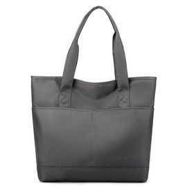 Simcat Tote Bag for Women with Zipper Large Capacity Shoulder Bags Waterproof Handbag for Work School Travel College Gray