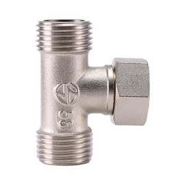 XNTONG 3-Way Brass Shower Diverter Valve, 1/2" Male x Female x Male Tee, Brass Chrome 1/2" Tee for Shower Arm Splitter for Handheld Showerhead, Angle Valve, Bidet Attachment