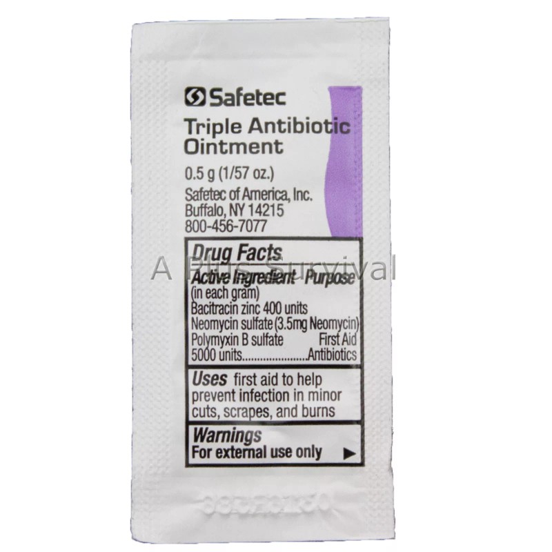 SafeTec 144 Triple Antibiotic Ointment Single Use Pouches Emergency First