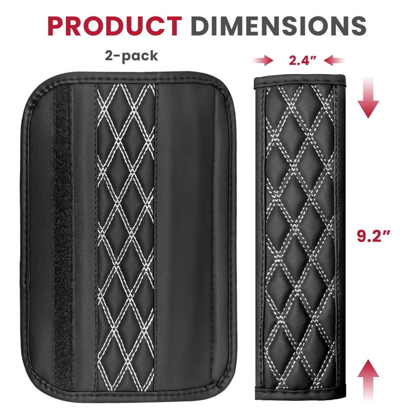 2 PCS Car Seat Belt Cover Pads, Soft Leather Safety