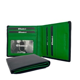 Glamicci RFID Protected High Capacity Card Wallet for Men | Slim Wallet for Men & Minimalist Wallet RW5BK-GR (Black & Green)