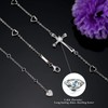 Cross Ankle Bracelet For Women, 925 Sterling Silver Charm Adjustable