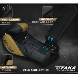 RDX Boxing Gloves, Maya Hide Leather Training Gloves for Muay Thai, Kickboxing, Sparring, Punch Bag, Punch Bag, Kickboxing Gloves, Martial Arts Training, Home Gym, Men, Women, 8 10 12 14 16 oz