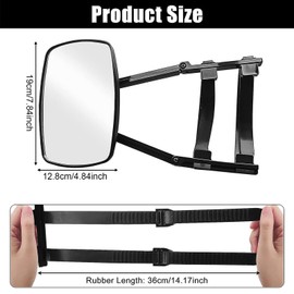 VOBOR 2 x Caravan Mirrors, Universal Additional Mirrors, Caravan Mirrors, 190 x 125 mm, Adjustable Double-Sided Caravan Mirrors for Motorhomes, All Standard Vehicle Types