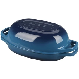 EDGING CASTING Enameled Cast Iron Dutch Oven Pot with Lid, Oval Dutch Oven for Bread Baking, Bread Oven for Homemade Sourdough Bread Baking, 5qt, Lake Blue