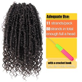 SERENDIPA Goddess Passion Twist Crochet Hair 14 Inch, Short Pre looped Crochet Twist Boho Style, Pre-twisted Curly Ends (8 Packs, 4#,Light Brown)