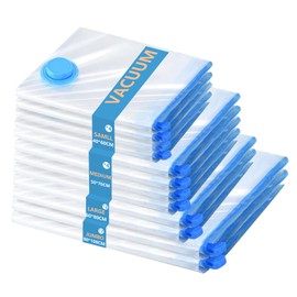 12 Pack Vacuum Storage Bags Space Saver Seal Bags for Luggage Clothes Air Tight Compression Bags for Home Storage & Travel