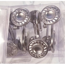 Bath Innovations Habitat Habitat Shower Curtain Hooks Hangers  Round Silver (12 pieces)
