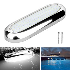 RVZONE Underwater Marine LED Boat Lights, 8.2 in 3000LM 12V 8W IP68 Waterproof Stainless Steel Boat Transom Lights Flood Lighting Marine Deck Courtesy Light LED Stern Lights (White Light, 1 PCS)