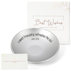 Urllinz Best Friend Birthday Gifts for Women - Friendship Luxury Ring Dish Jewelry Tray, Inspirational Christian Gifts for Women Faith, A Sweet Friendship Refreshes the Soul, Proverbs 27:9, 4 Inch