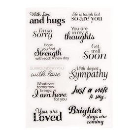 KWELLAM Words With Love and Hugs Get Well Soon With Deepest Sympathy Clear Stamps for Card Making Decoration and DIY Scrapbooking 21092806