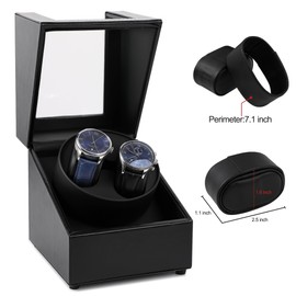 Kalawen Kalawen Latest Automatic Watch Winder, Double Watch Winder Dust-Proof Box with Quiet Motor, Watches Rotation Storage Case Display Box for Automatic Mechanical Watches