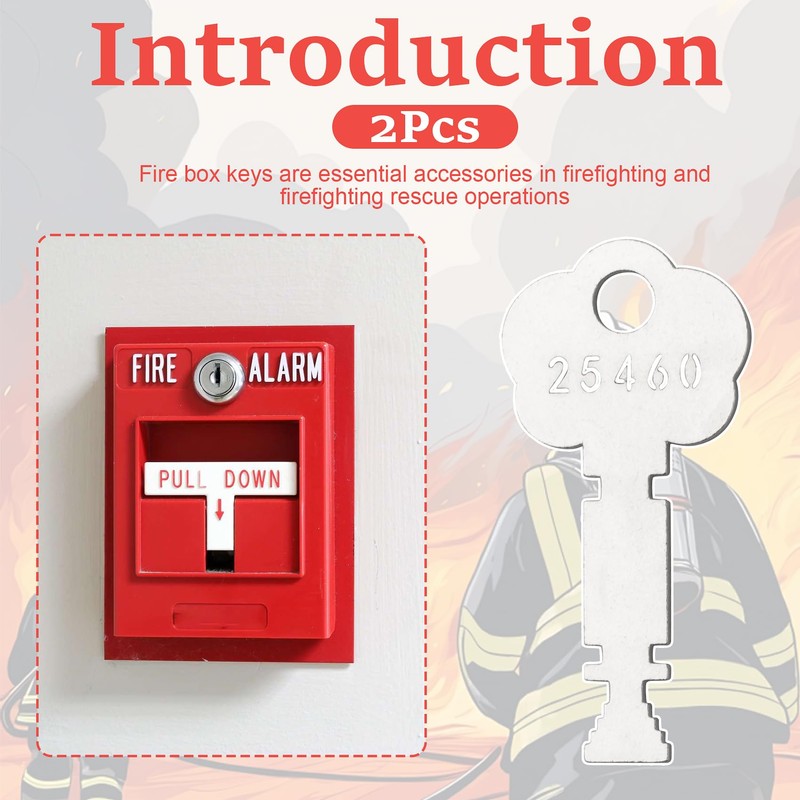 25460, 2-Pack, Honkador Fire Alarm Key, Fire Department Key, Christmas