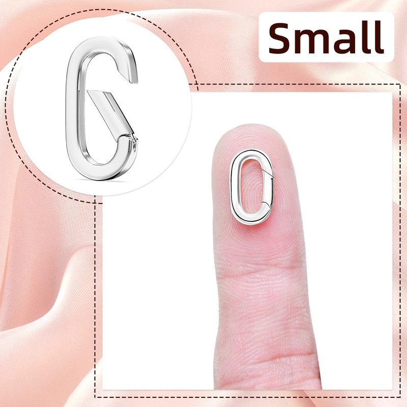 MKCYD 10Pcs Oval Clasp Tiny Carabiner Necklace Clasps and Closures