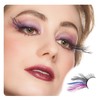 Dorisue P4 One Pair Red Blue Feathered Eyelashes Coloured Rainbow